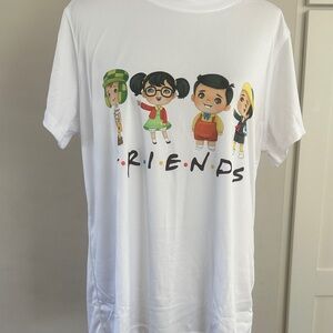 Kids Cartoon Characters White T-Shirt